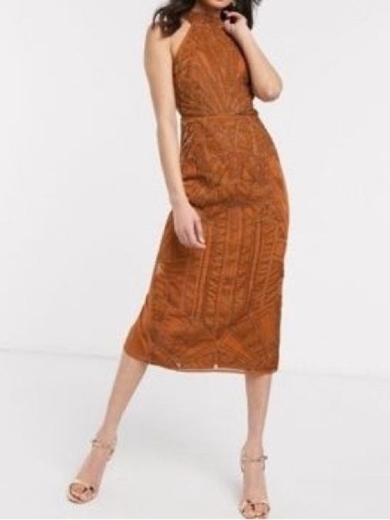 ASOS Dresses & Skirts - ASOS Rust Halter Midi Dress